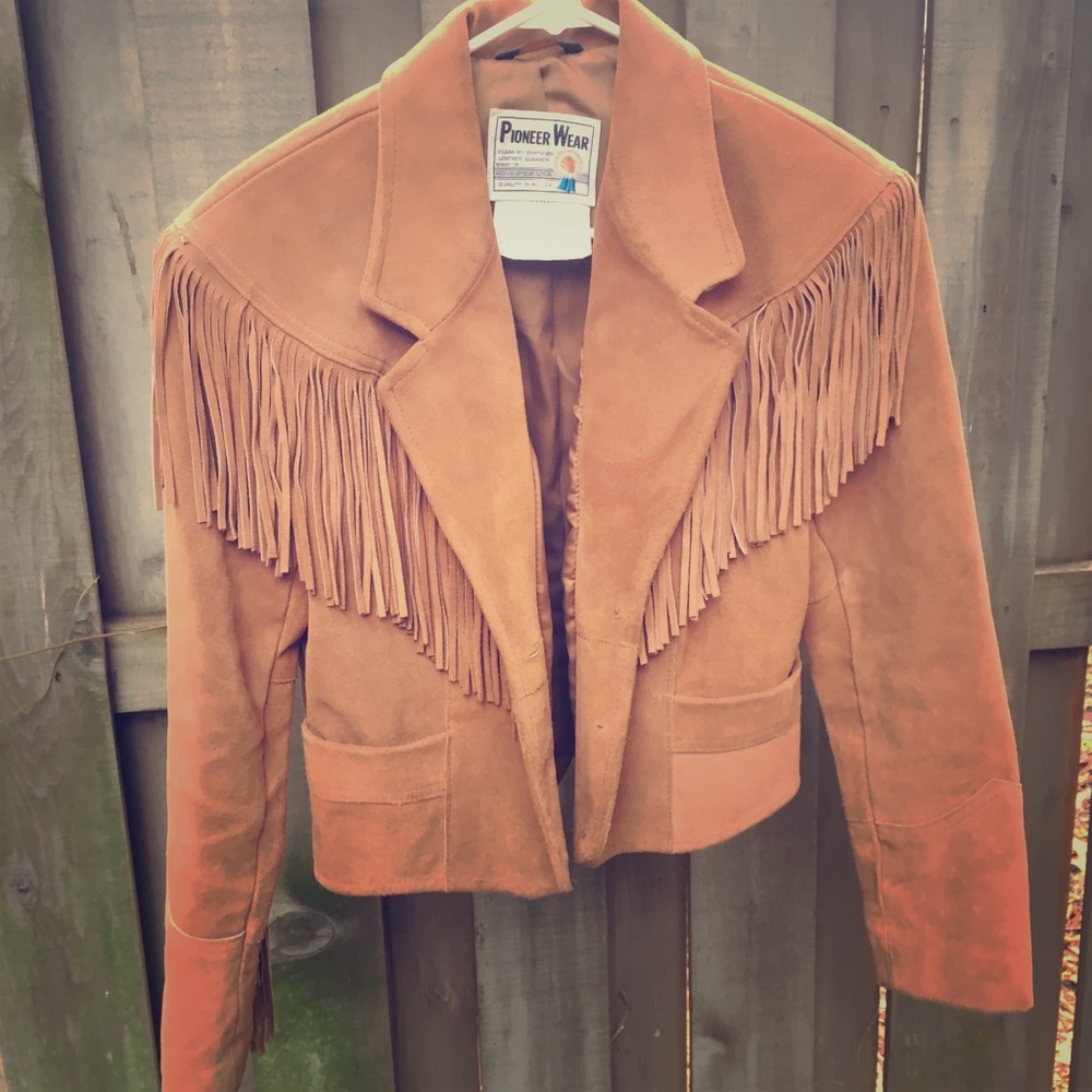 Vintage Leather Jacket with Fringe